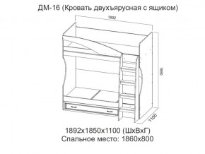 ДМ-16 Кровать двухъярусная с ящиком в Советском - sovetskij.магазин96.com | фото