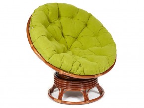 Кресло-качалка Papasan w 23/01 B с подушкой Pecan, флок Олива в Советском - sovetskij.магазин96.com | фото